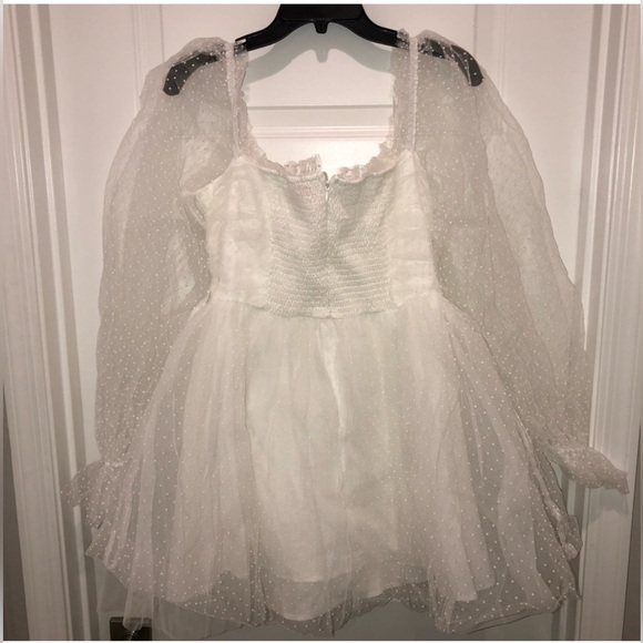 NWT XXS Dolls Kill Sugar Thrillz Heavenly Affair Babydoll Dress in White - Picture 5 of 8